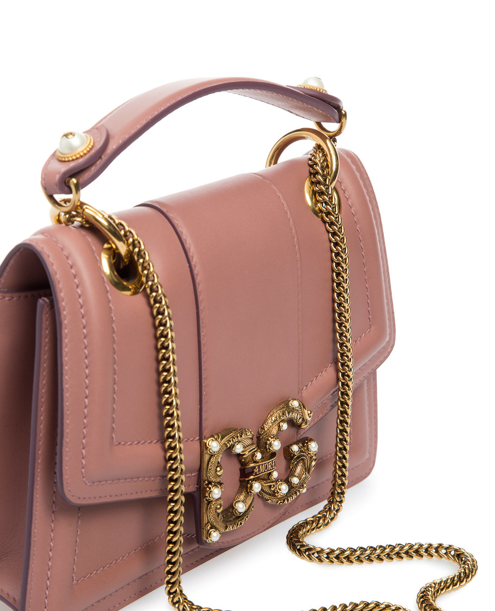 Шкіряна сумка Amore Dolce&Gabbana BB6676-AK295, рожевий колір • Купити в інтернет-магазині Kameron