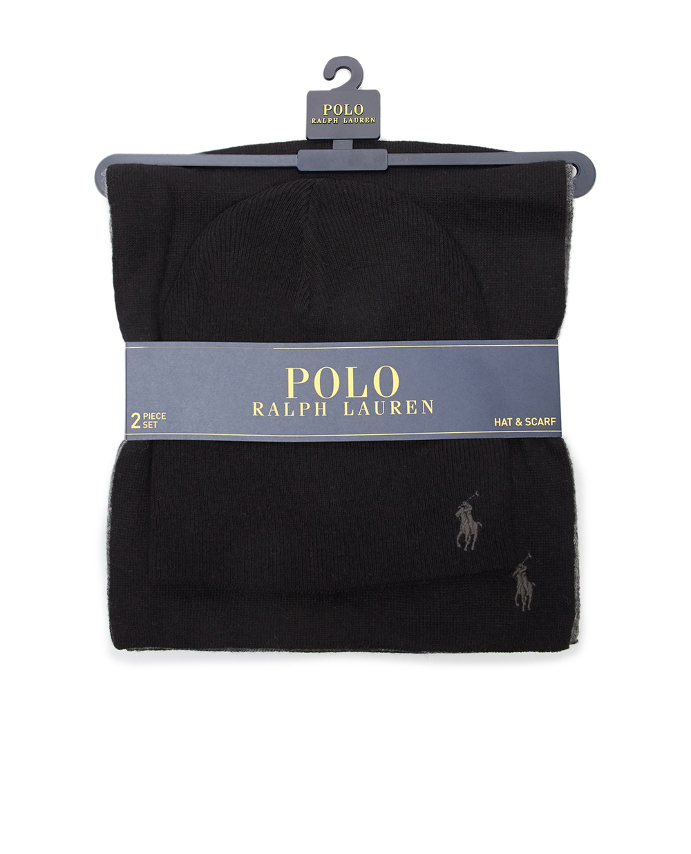 Подарунковий набір (шапка, шарф) Polo Ralph Lauren 449891276002, чорний колір • Купити в інтернет-магазині Kameron