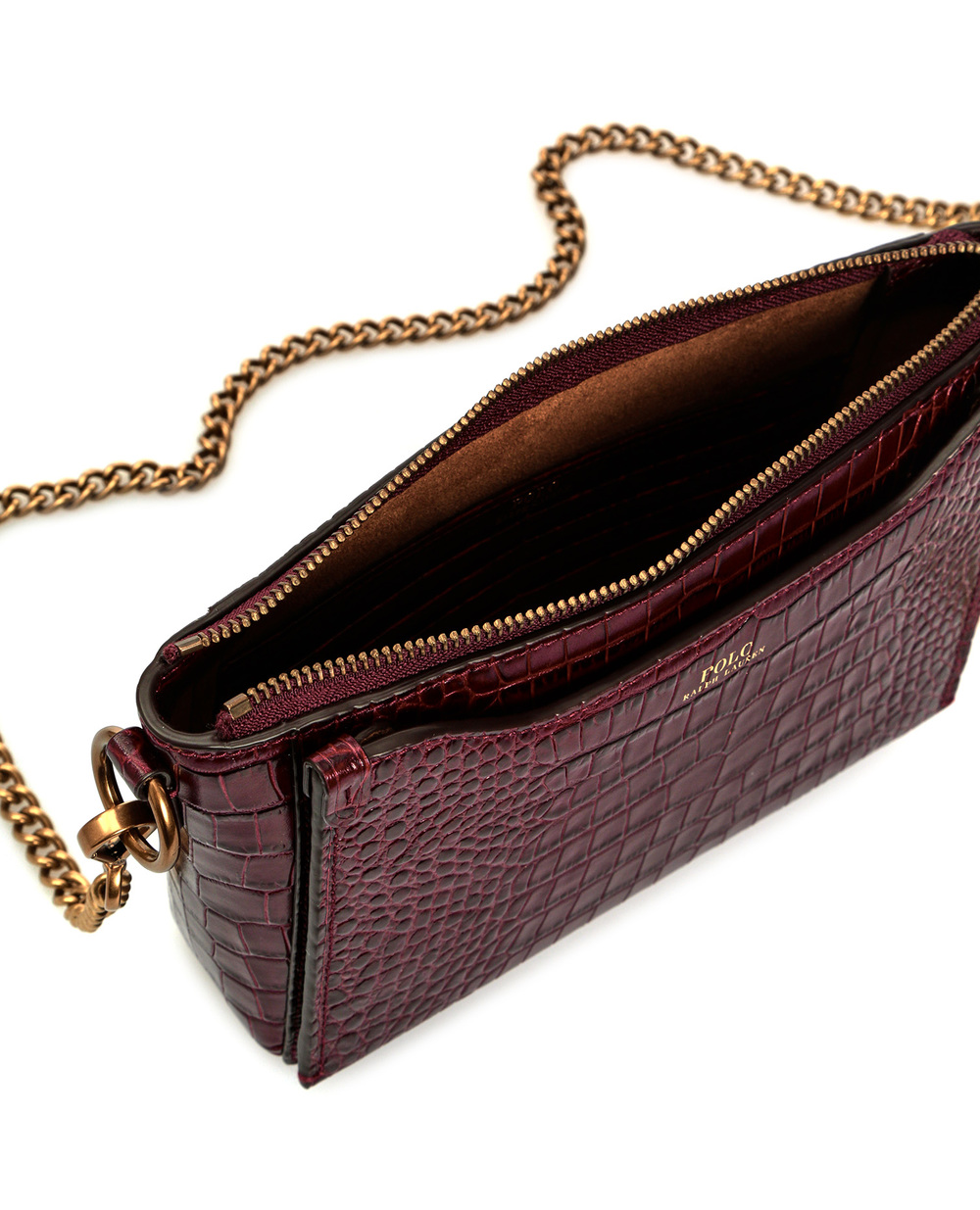 Кожаная сумка Polo Ralph Lauren 428811808006, бордовый цвет • Купить в интернет-магазине Kameron