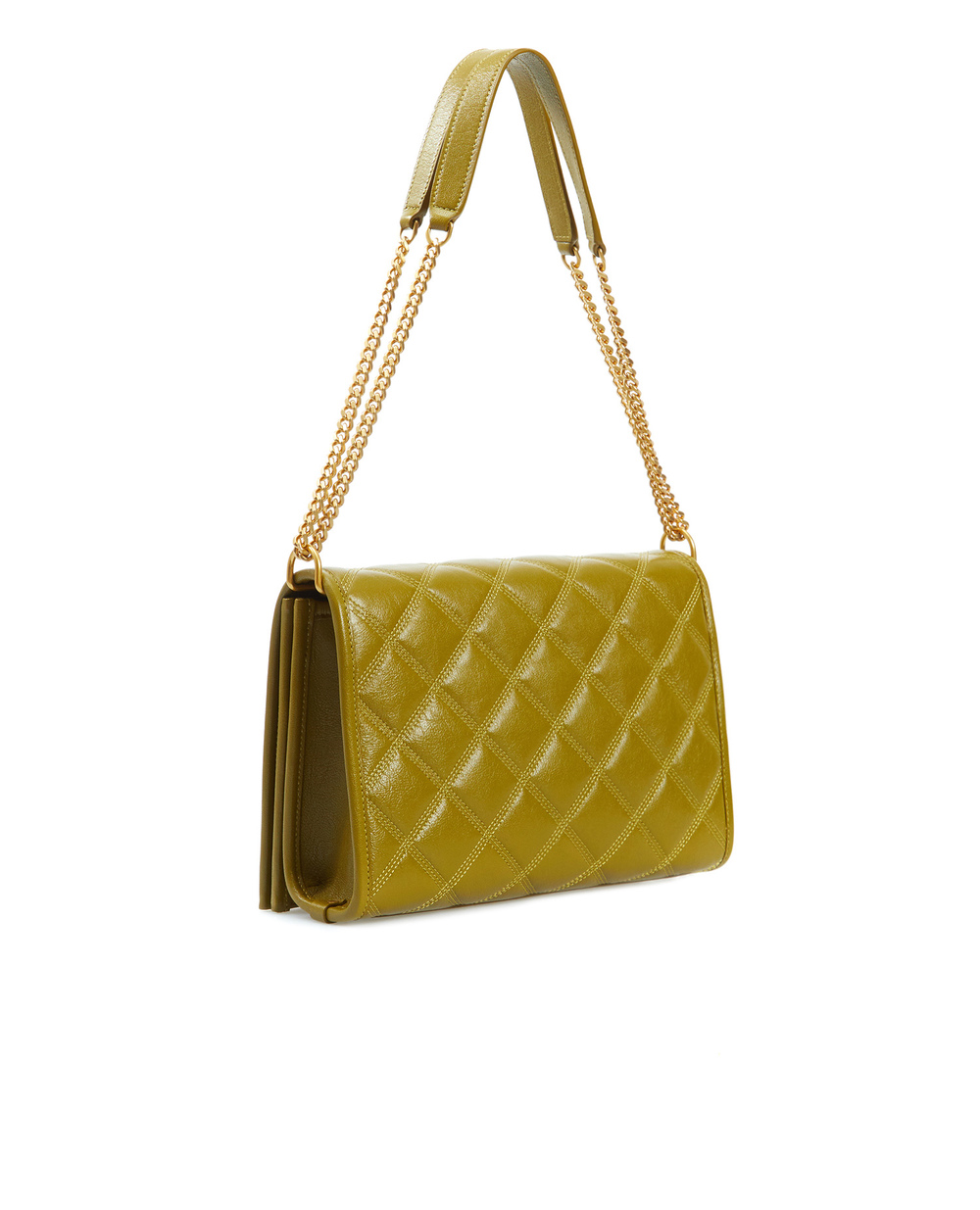 Шкіряна сумка Becky Saint Laurent 650769-1D319-, оливковий колір • Купити в інтернет-магазині Kameron