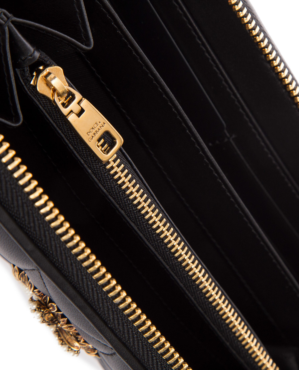 Кожаный кошелек Devotion Dolce&Gabbana BI0473-AV967, черный цвет • Купить в интернет-магазине Kameron