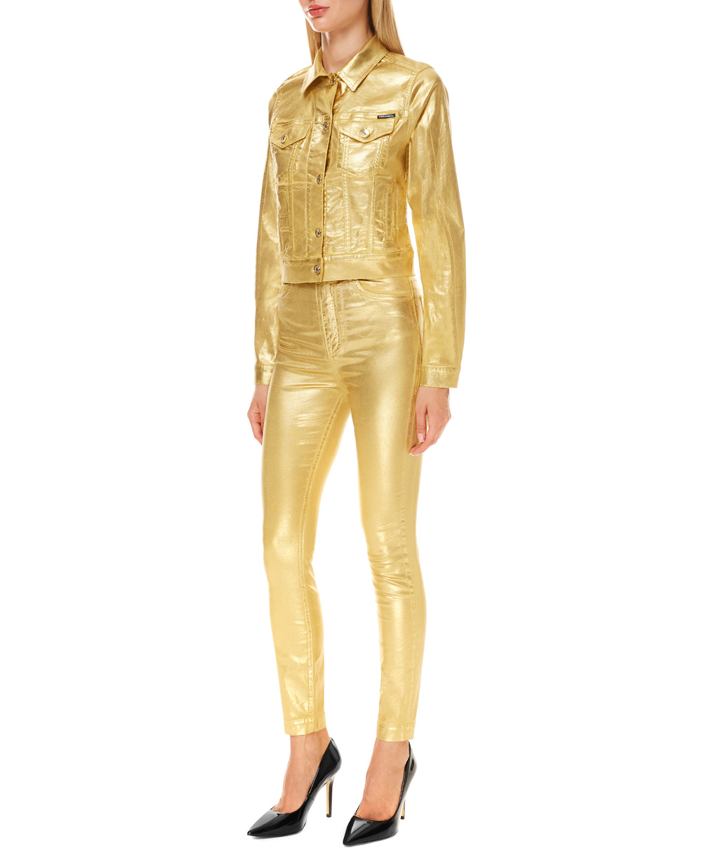 Джинсовая куртка Dolce&Gabbana F9I46D-G900T, золотой цвет • Купить в интернет-магазине Kameron