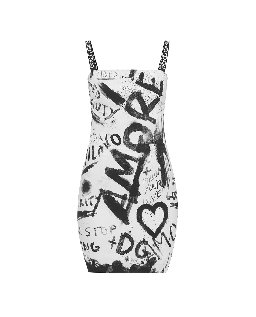 Шелковое платье Dolce&Gabbana F6R3CT-FSA1L, белый цвет • Купить в интернет-магазине Kameron