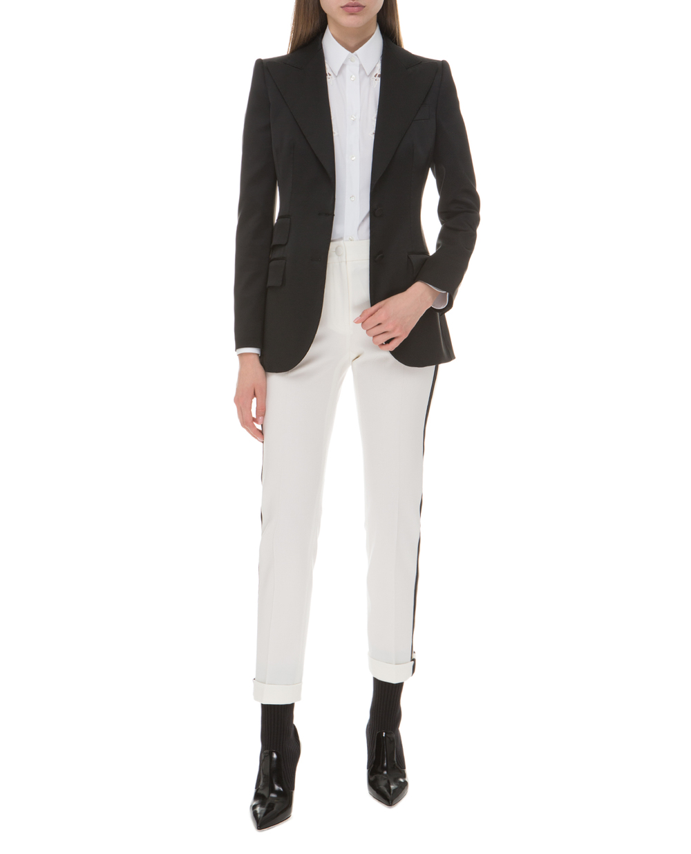 Вовняні штани Dolce&Gabbana FTBDET-FUCCS, білий колір • Купити в інтернет-магазині Kameron