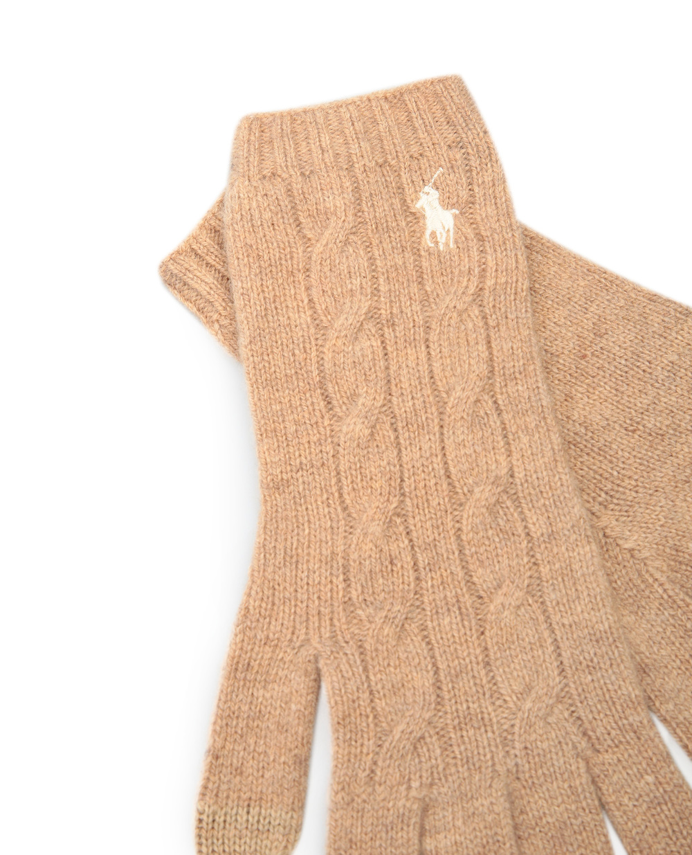 Шерстяные перчатки Polo Ralph Lauren 455823611001, бежевый цвет • Купить в интернет-магазине Kameron