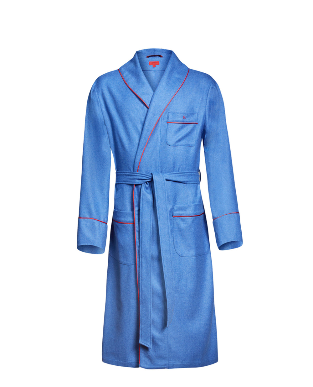 Кашеміровий халат ISAIA DRESSING 7948.3491X, синій колір • Купити в інтернет-магазині Kameron