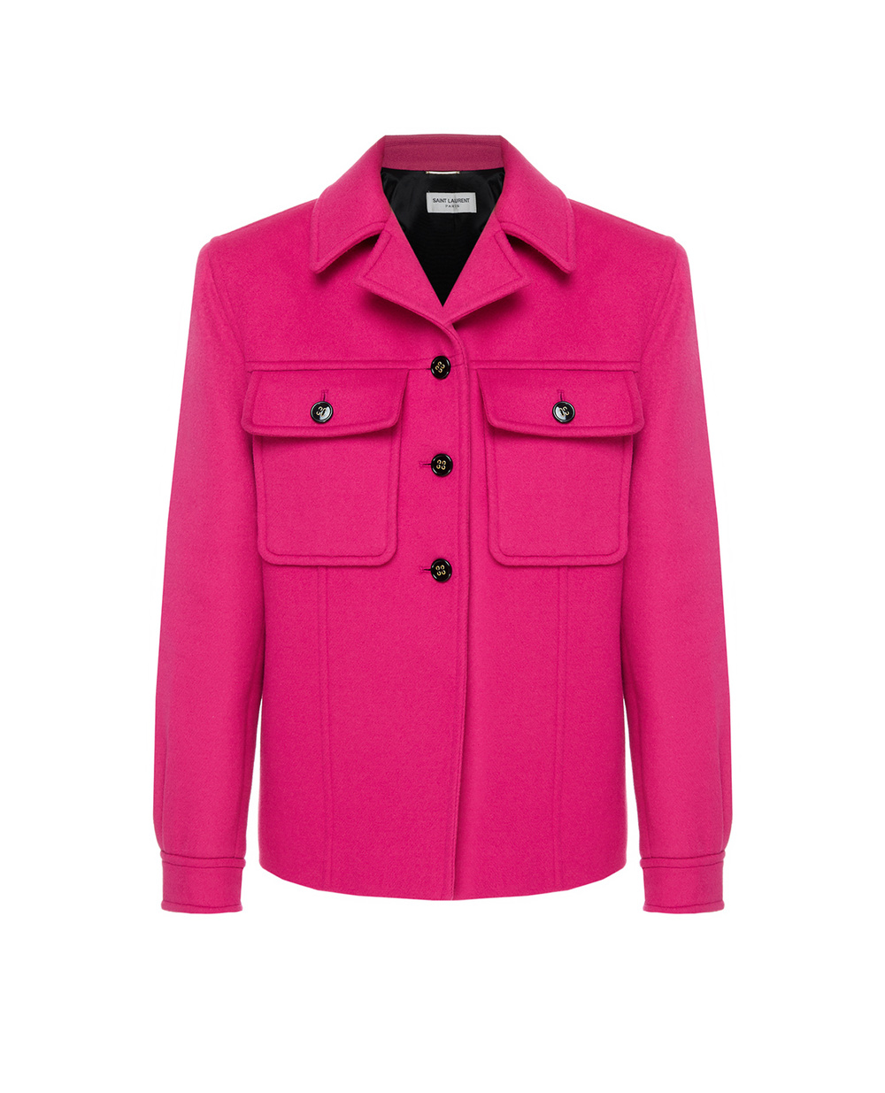 Шерстяное пальто Saint Laurent 636256-Y8B01, розовый цвет • Купить в интернет-магазине Kameron