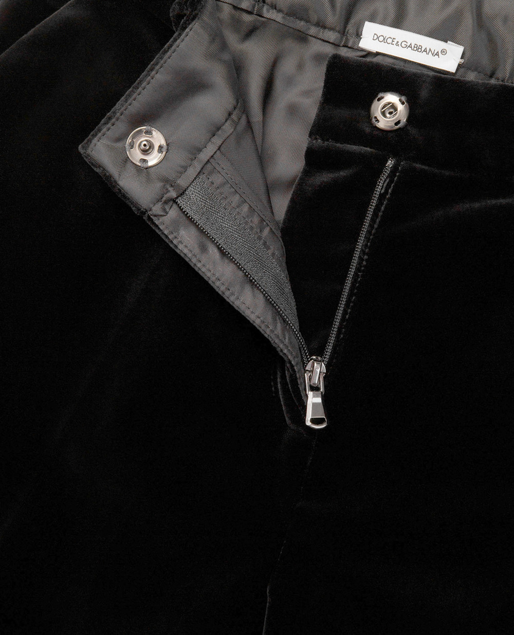 Бархатные брюки Dolce&Gabbana Kids L52P58-FUWBN-S, черный цвет • Купить в интернет-магазине Kameron