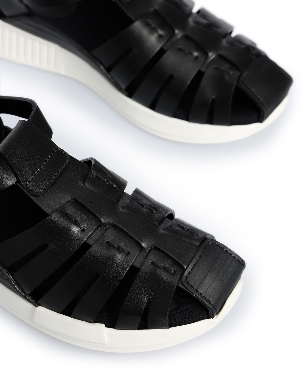Дитячі шкіряні сандалі Dolce&Gabbana Kids DA0910-A1048-L, чорний колір • Купити в інтернет-магазині Kameron