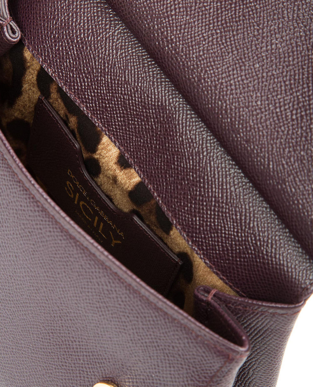 Кожаная сумка Sicily Medium Dolce&Gabbana BB6003-A1001, фиолетовый цвет • Купить в интернет-магазине Kameron
