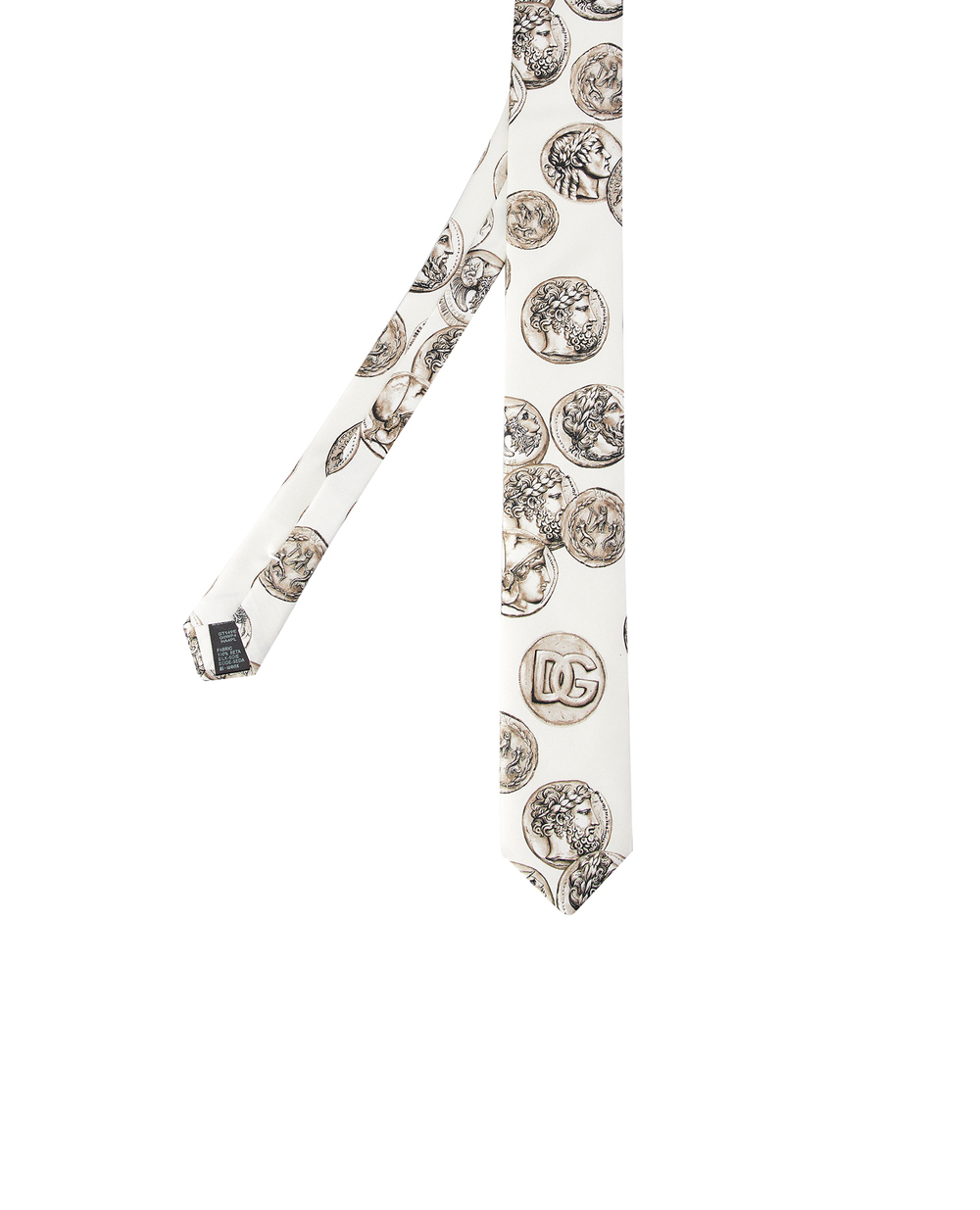 Шелковый галстук Dolce&Gabbana GT149E-G0WP4, белый цвет • Купить в интернет-магазине Kameron