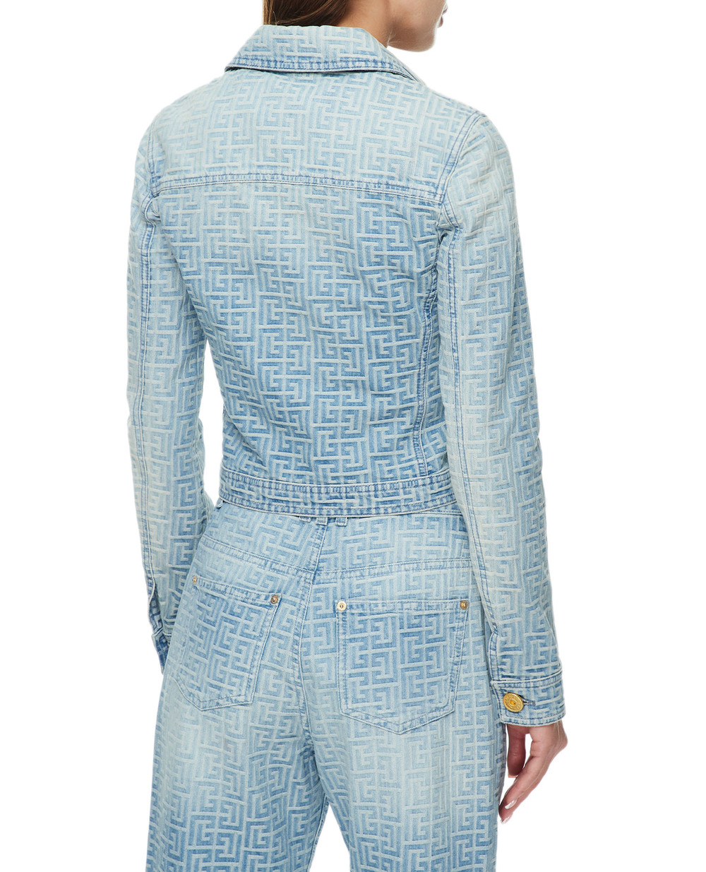 Джинсовая куртка Balmain AF0TC041DD27, голубой цвет • Купить в интернет-магазине Kameron