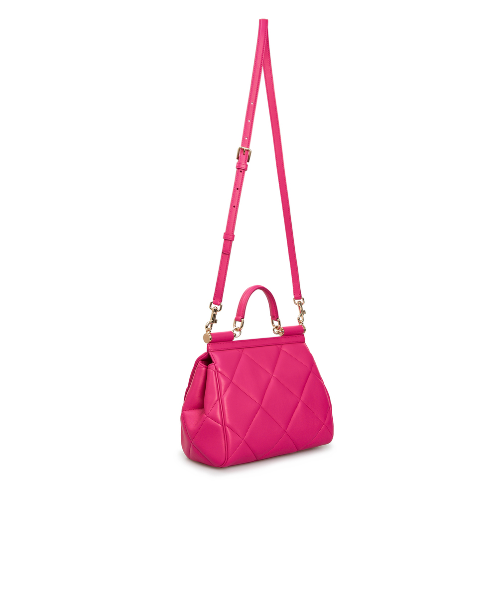 Кожаная сумка Sicily Dolce&Gabbana BB6002-AW591, розовый цвет • Купить в интернет-магазине Kameron