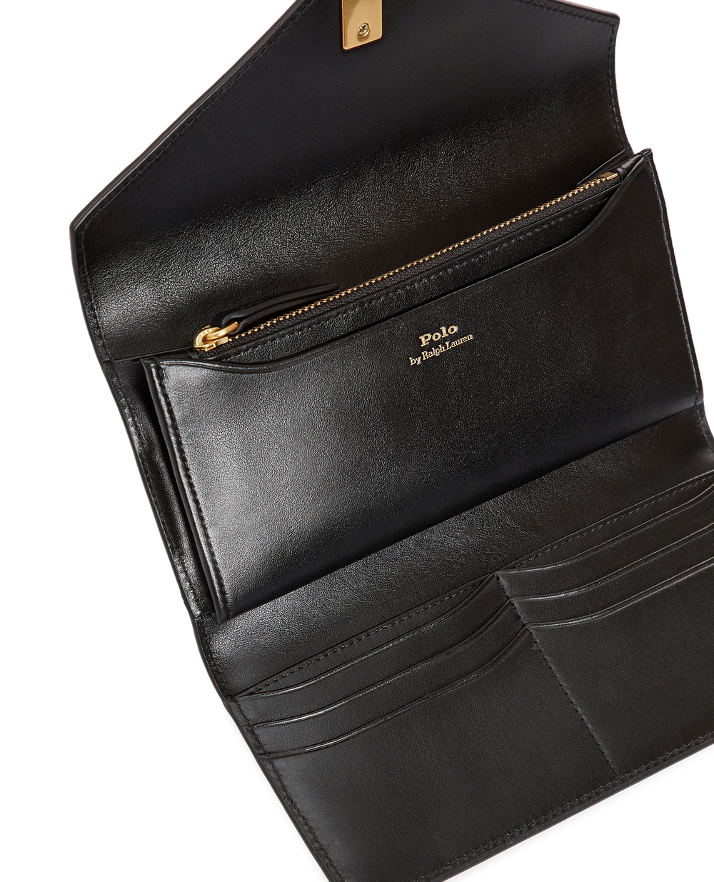 Кожаный кошелек Polo Ralph Lauren 427886733001, черный цвет • Купить в интернет-магазине Kameron
