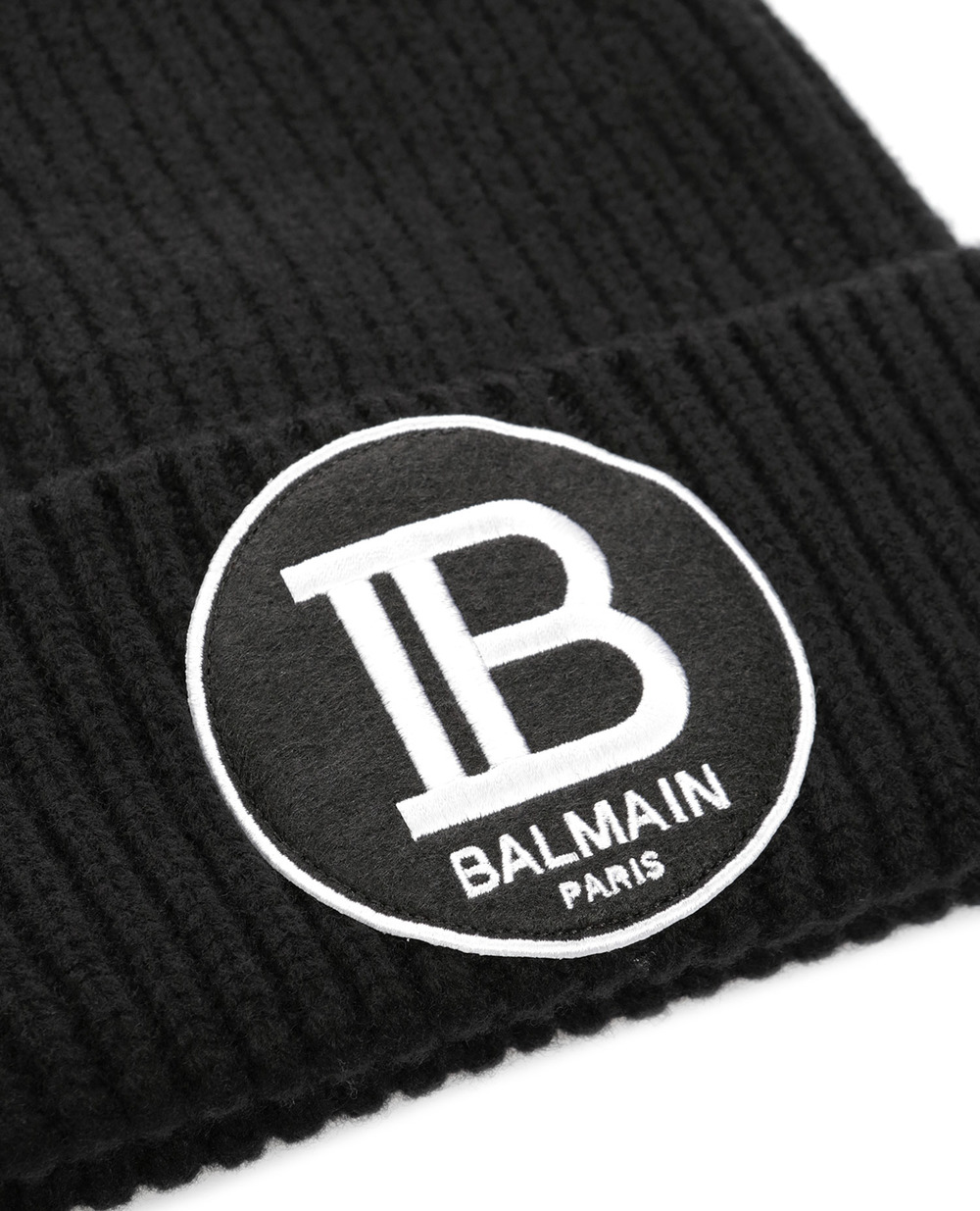 Шерстяная шапка Balmain SH0A007K170, черный цвет • Купить в интернет-магазине Kameron