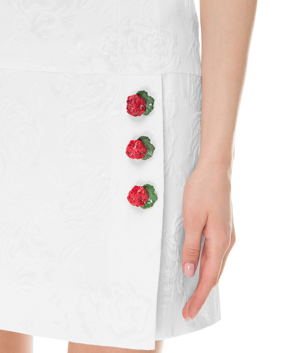 Жаккардовая юбка Dolce&Gabbana F4A8DT-FJMO4, белый цвет • Купить в интернет-магазине Kameron