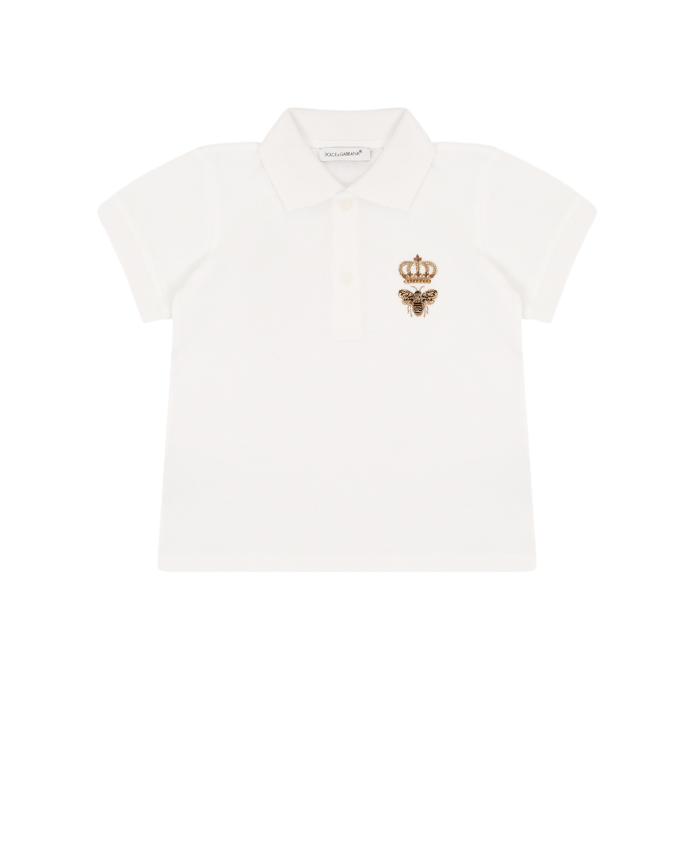 Поло Dolce&Gabbana Kids L1JTCX-G7YGM, белый цвет • Купить в интернет-магазине Kameron