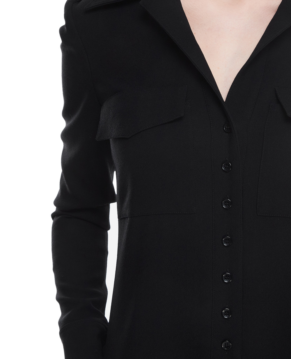 Вовняна сукня Saint Laurent 703906-Y024K, чорний колір • Купити в інтернет-магазині Kameron