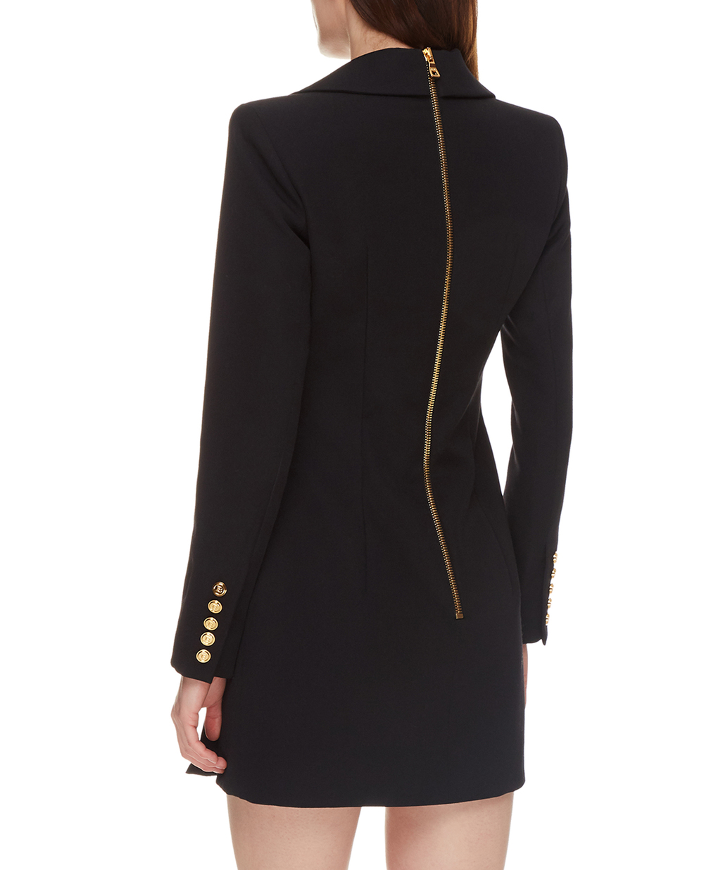 Вовняна сукня Balmain XF1R9970WB05, чорний колір • Купити в інтернет-магазині Kameron
