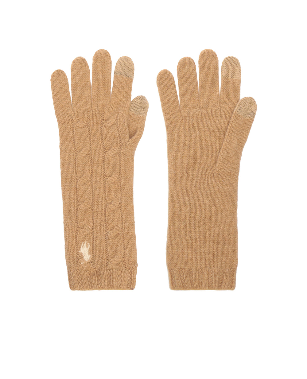 Шерстяные перчатки Polo Ralph Lauren 455779047010, бежевый цвет • Купить в интернет-магазине Kameron