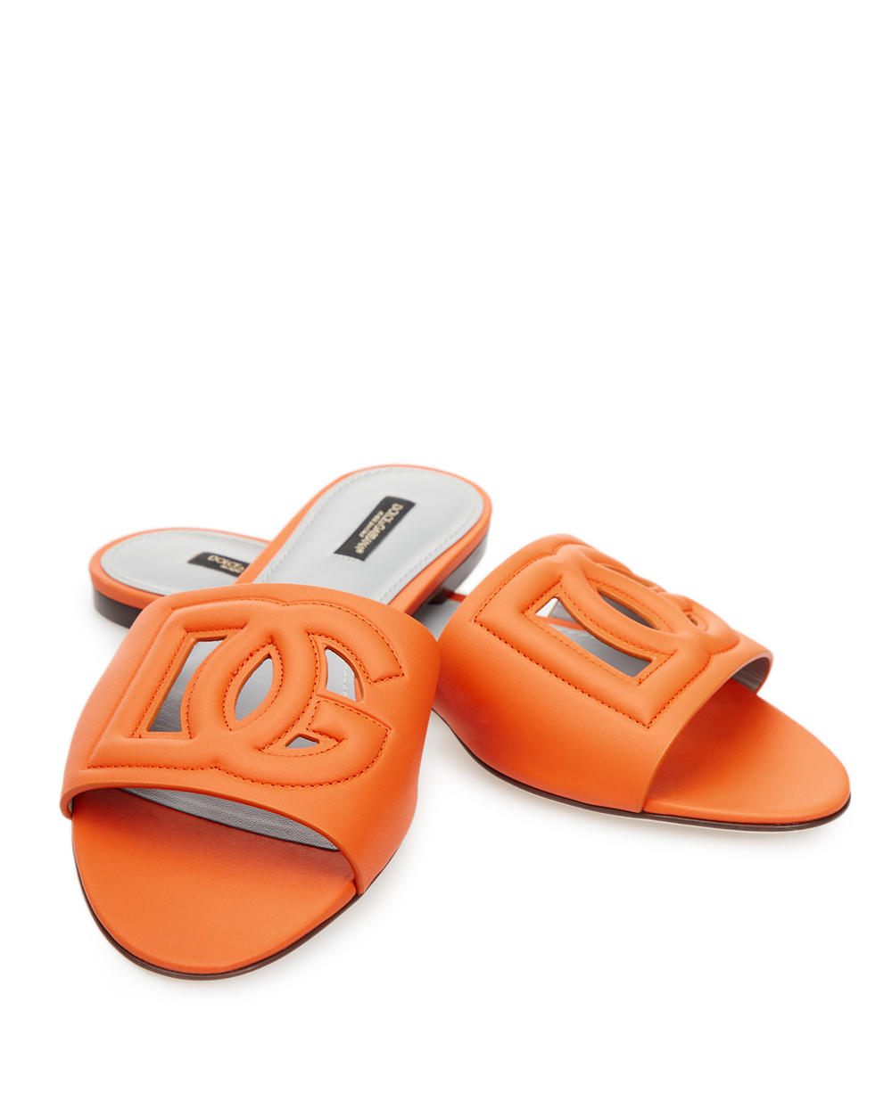 Кожаные мюли Dolce&Gabbana CQ0436-AO049, оранжевый цвет • Купить в интернет-магазине Kameron