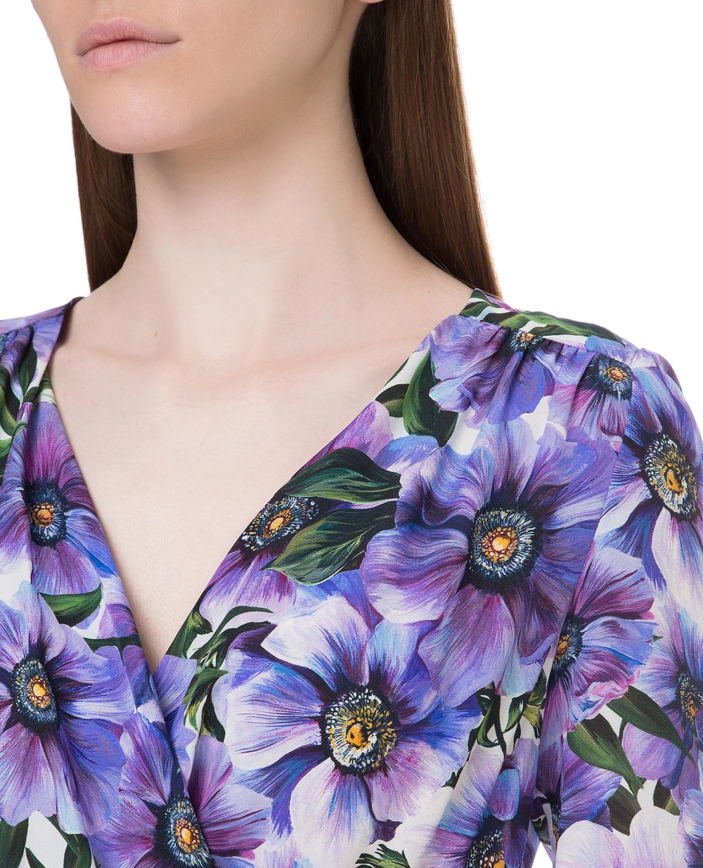 Шелковое платье Dolce&Gabbana F6I0VT-IS1A1, сиреневый цвет • Купить в интернет-магазине Kameron