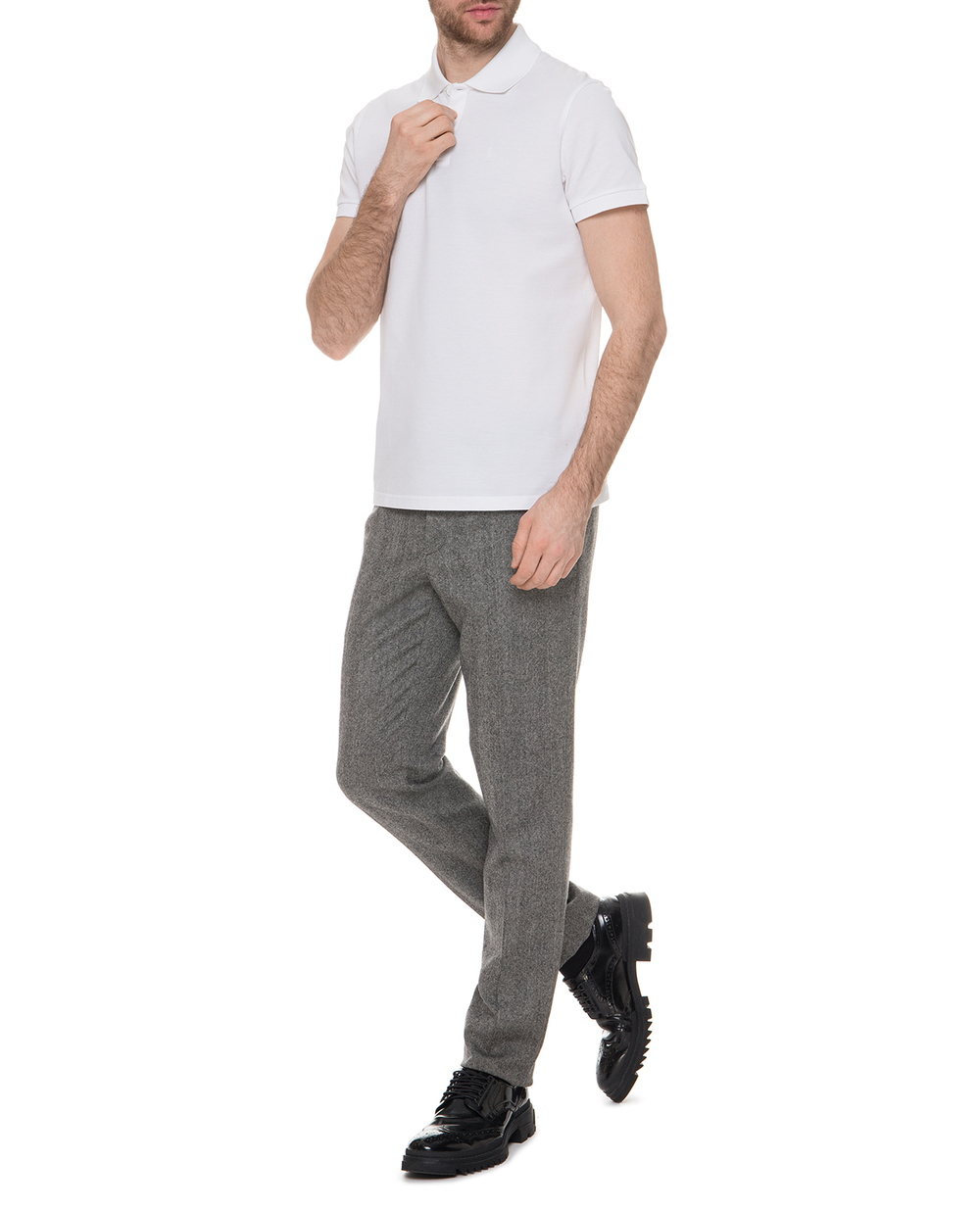 Шерстяные брюки Saint Laurent 460705-Y038R, серый цвет • Купить в интернет-магазине Kameron