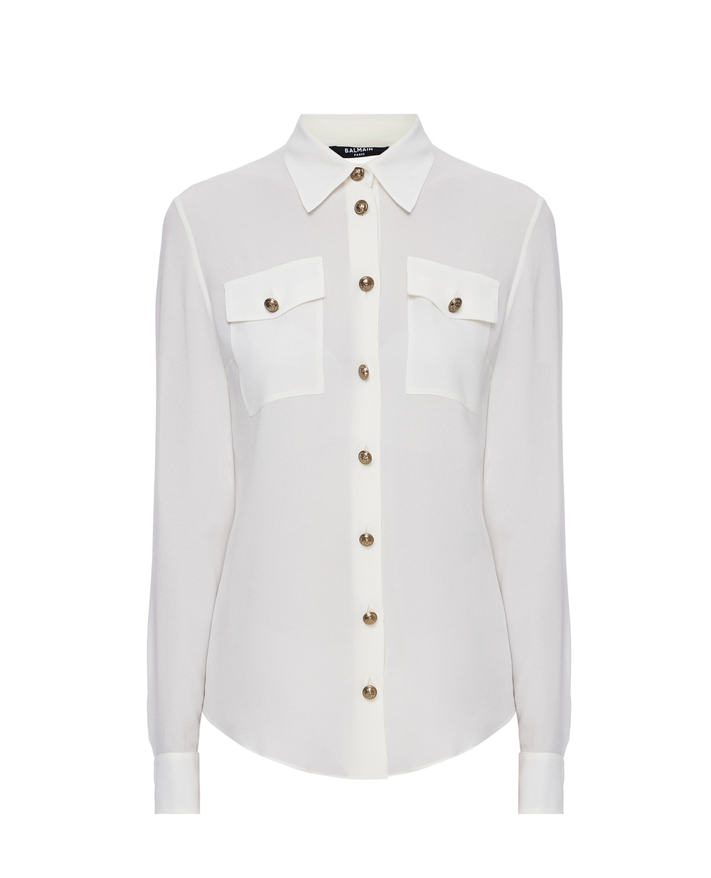 Шелковая блуза Balmain UF12670S037, белый цвет • Купить в интернет-магазине Kameron