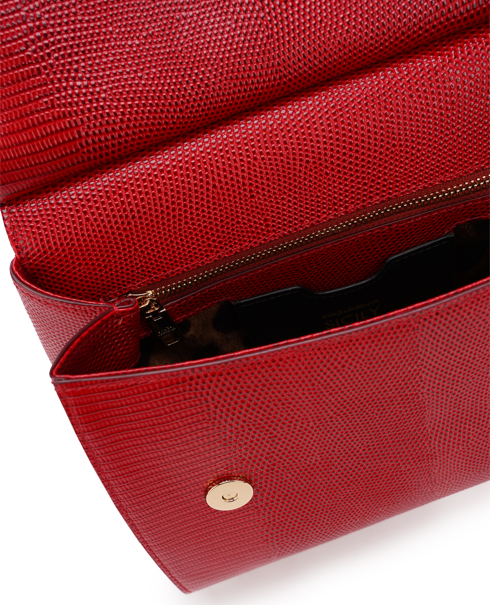 Кожаная сумка Sicily Large Dolce&Gabbana BB6002-A1095, красный цвет • Купить в интернет-магазине Kameron