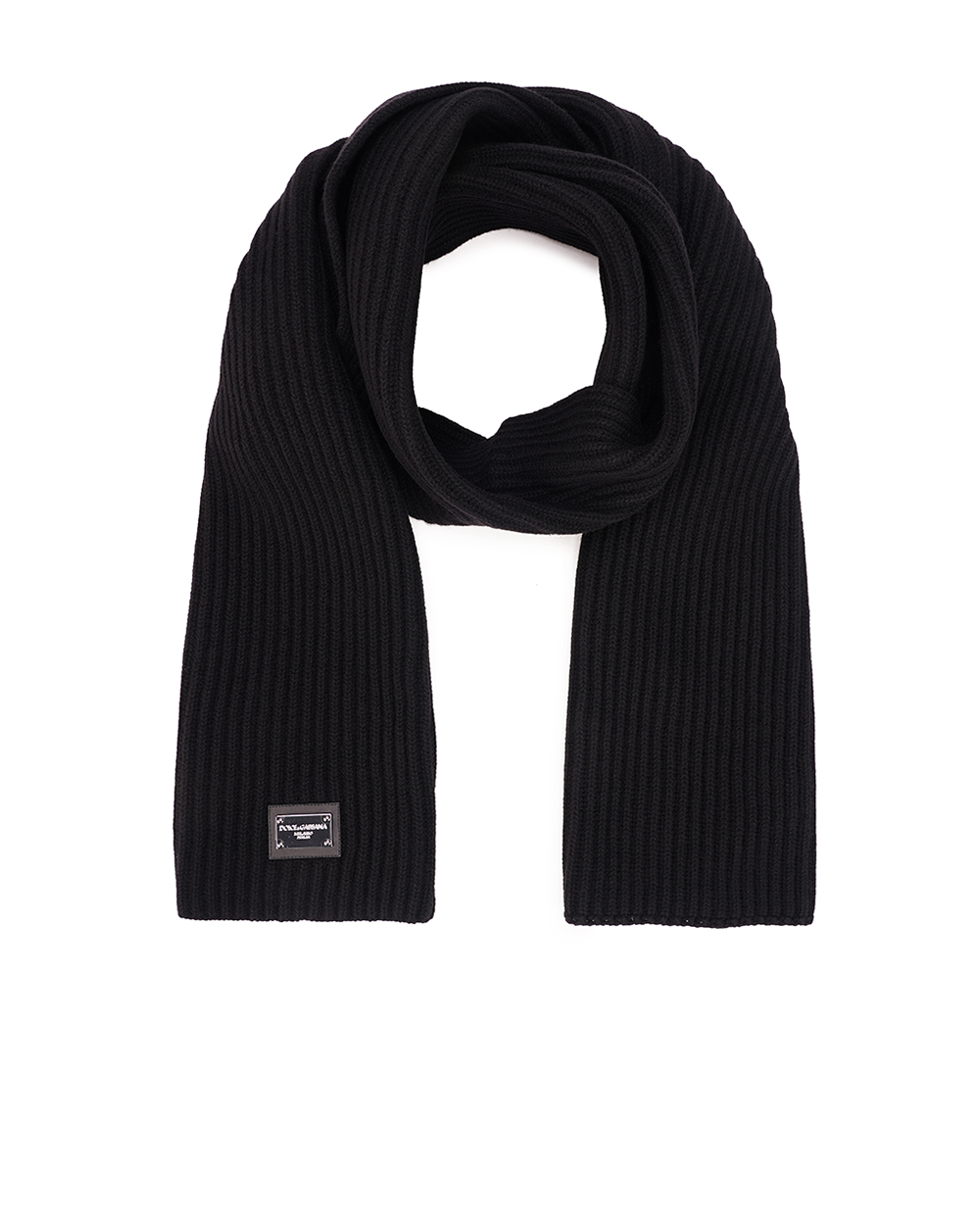 Шерстяной шарф Dolce&Gabbana GXK64T-JEMQ5, черный цвет • Купить в интернет-магазине Kameron