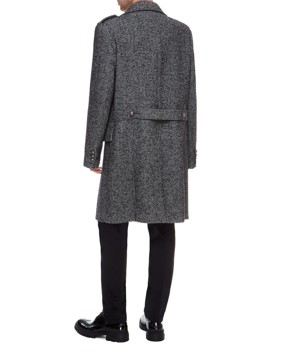 Шерстяное пальто Balmain UH18090W066, серый цвет • Купить в интернет-магазине Kameron