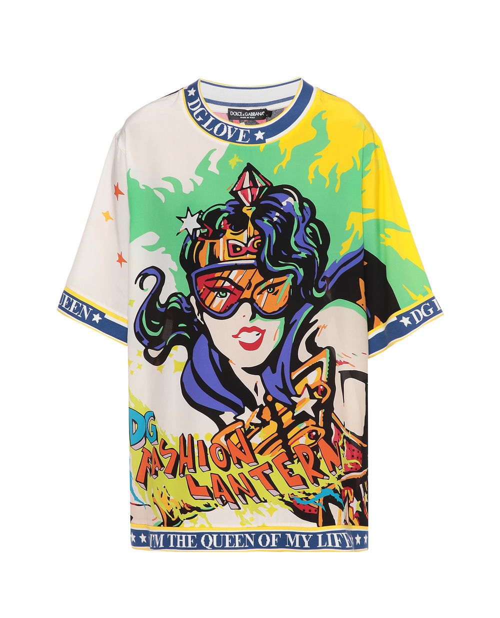 Шелковая футболка Dolce&Gabbana F8L16T-G7ROL, разноцветный цвет • Купить в интернет-магазине Kameron