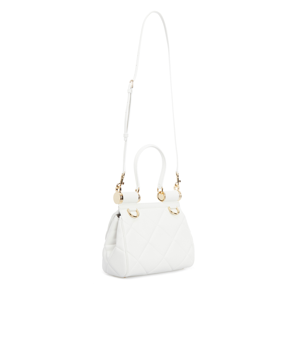 Кожаная сумка Sicily Dolce&Gabbana BB7018-AW591, белый цвет • Купить в интернет-магазине Kameron
