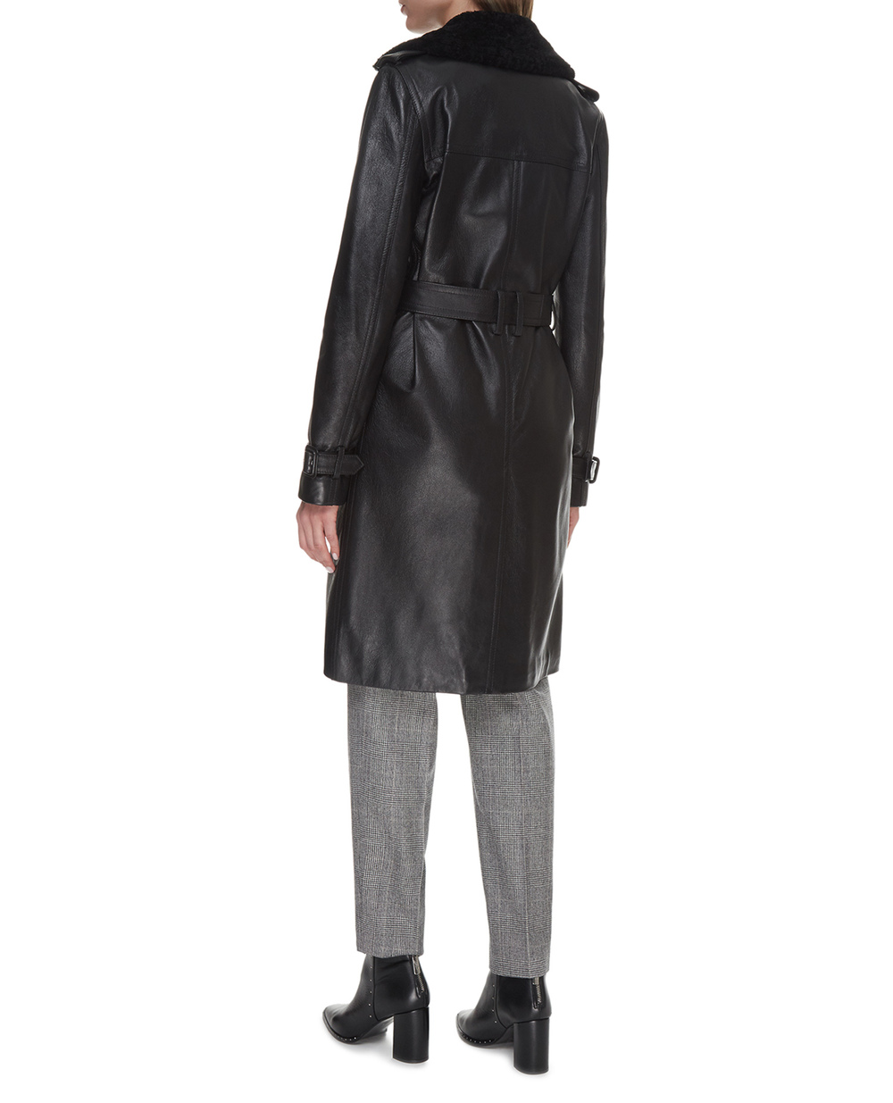 Кожаное пальто Saint Laurent 625203-YCCI2, черный цвет • Купить в интернет-магазине Kameron