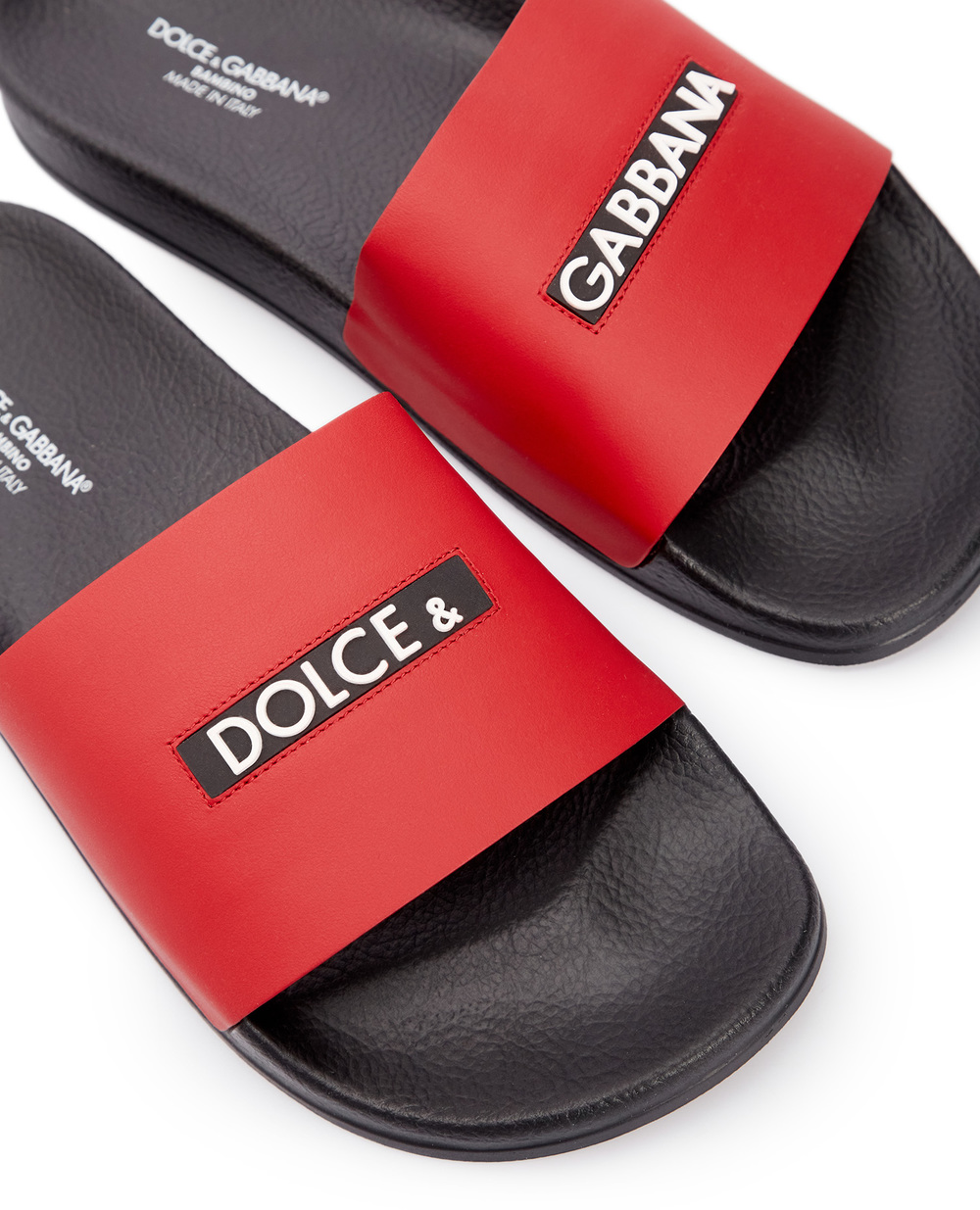 Шкіряні слайдери Dolce&Gabbana DD0318-A1160-L, красный колір • Купити в інтернет-магазині Kameron