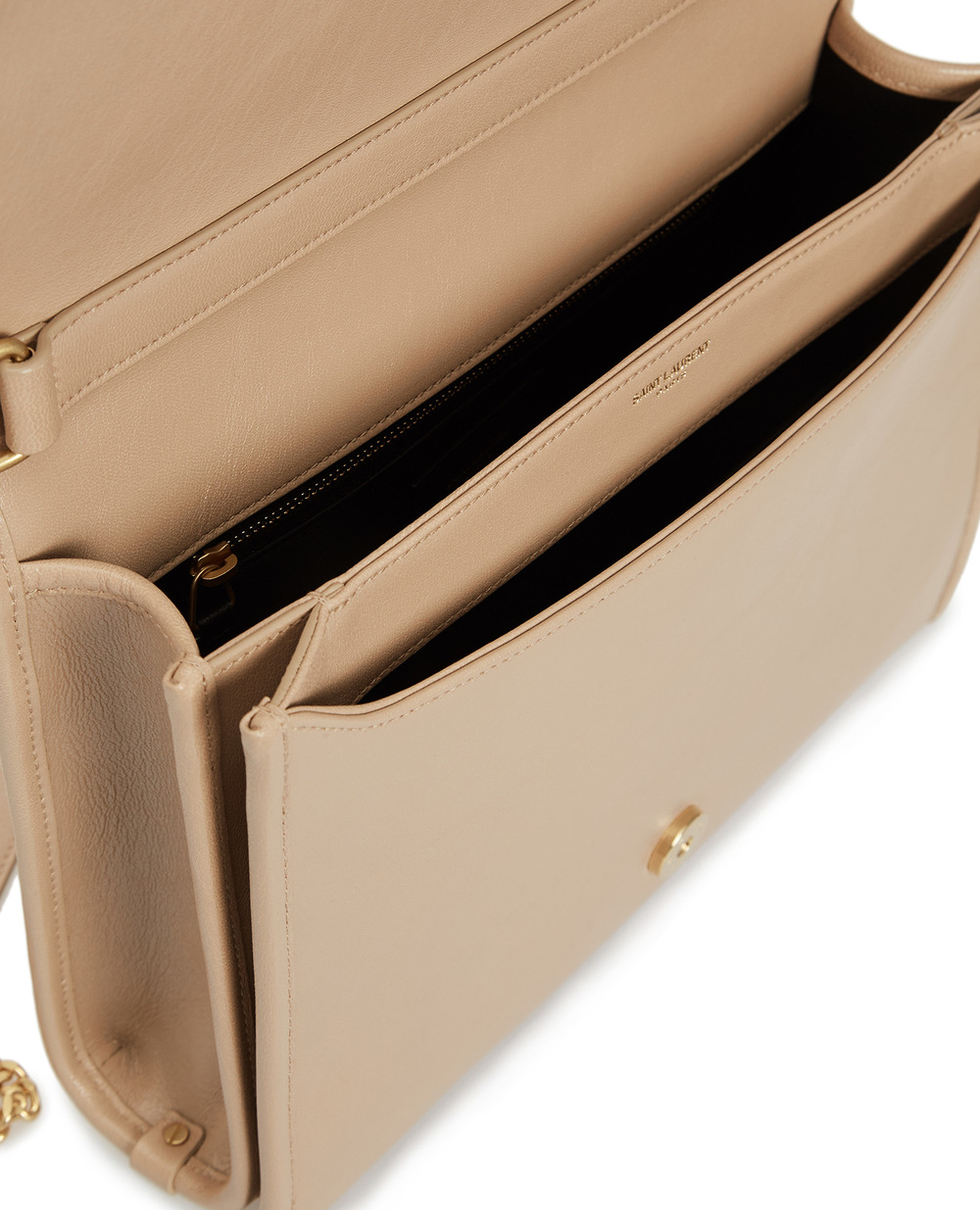 Кожаная сумка Becky Saint Laurent 650770-1D319, бежевый цвет • Купить в интернет-магазине Kameron