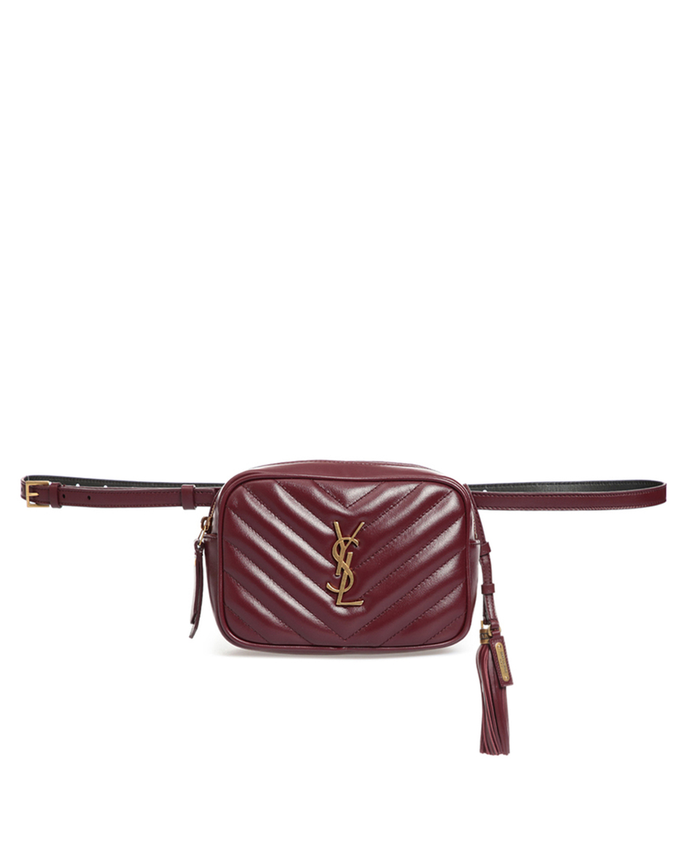 Шкіряна поясна сумка Lou Saint Laurent 534817-DV70W-FW19, бордовий колір • Купити в інтернет-магазині Kameron