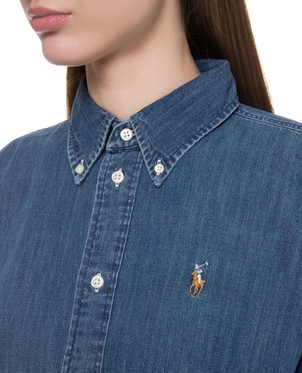 Джинсовая рубашка Polo Ralph Lauren 211715362001, синий цвет • Купить в интернет-магазине Kameron