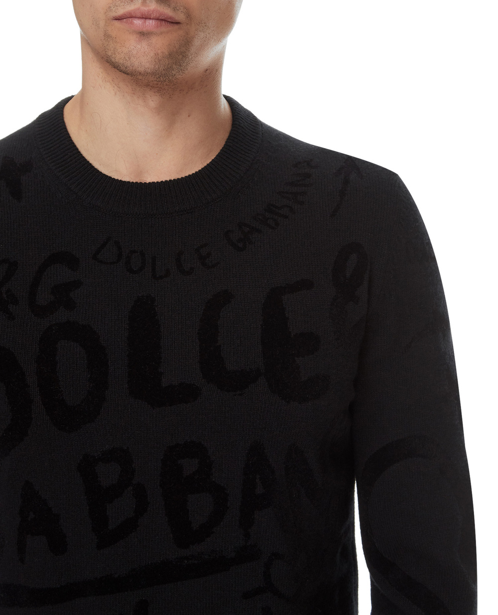 Вовняний светр Dolce&Gabbana GXG71T-JAHIR, чорний колір • Купити в інтернет-магазині Kameron