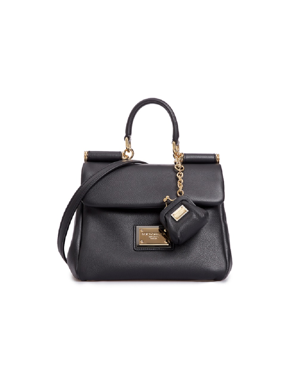 Кожаная сумка Sicily Small Dolce&Gabbana BB7400-AG642, черный цвет • Купить в интернет-магазине Kameron