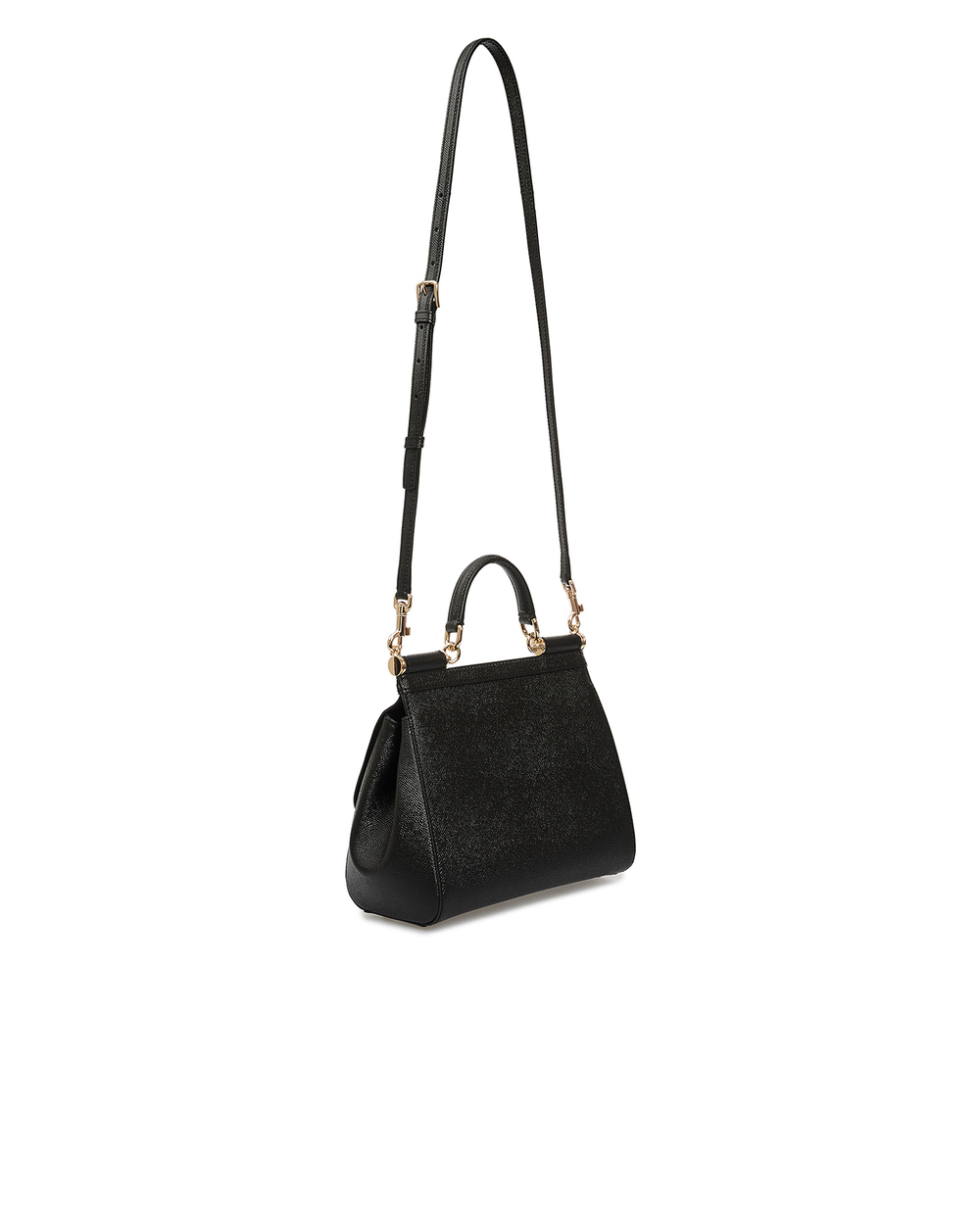 Кожаная сумка Sicily Large Dolce&Gabbana BB6002-A1001, черный цвет • Купить в интернет-магазине Kameron