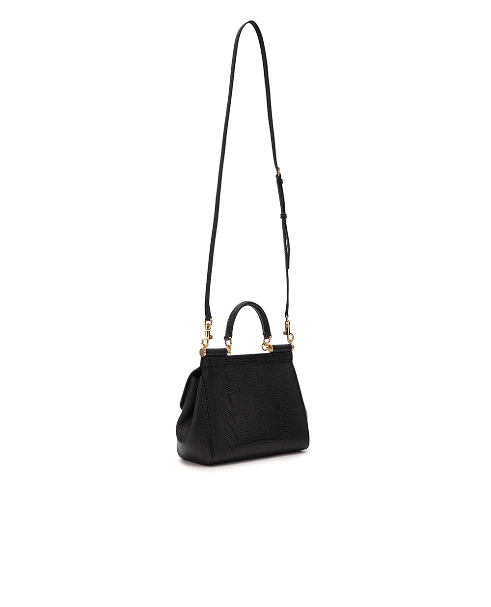 Кожаная сумка Sicily Medium Dolce&Gabbana BB6003-A1095, черный цвет • Купить в интернет-магазине Kameron
