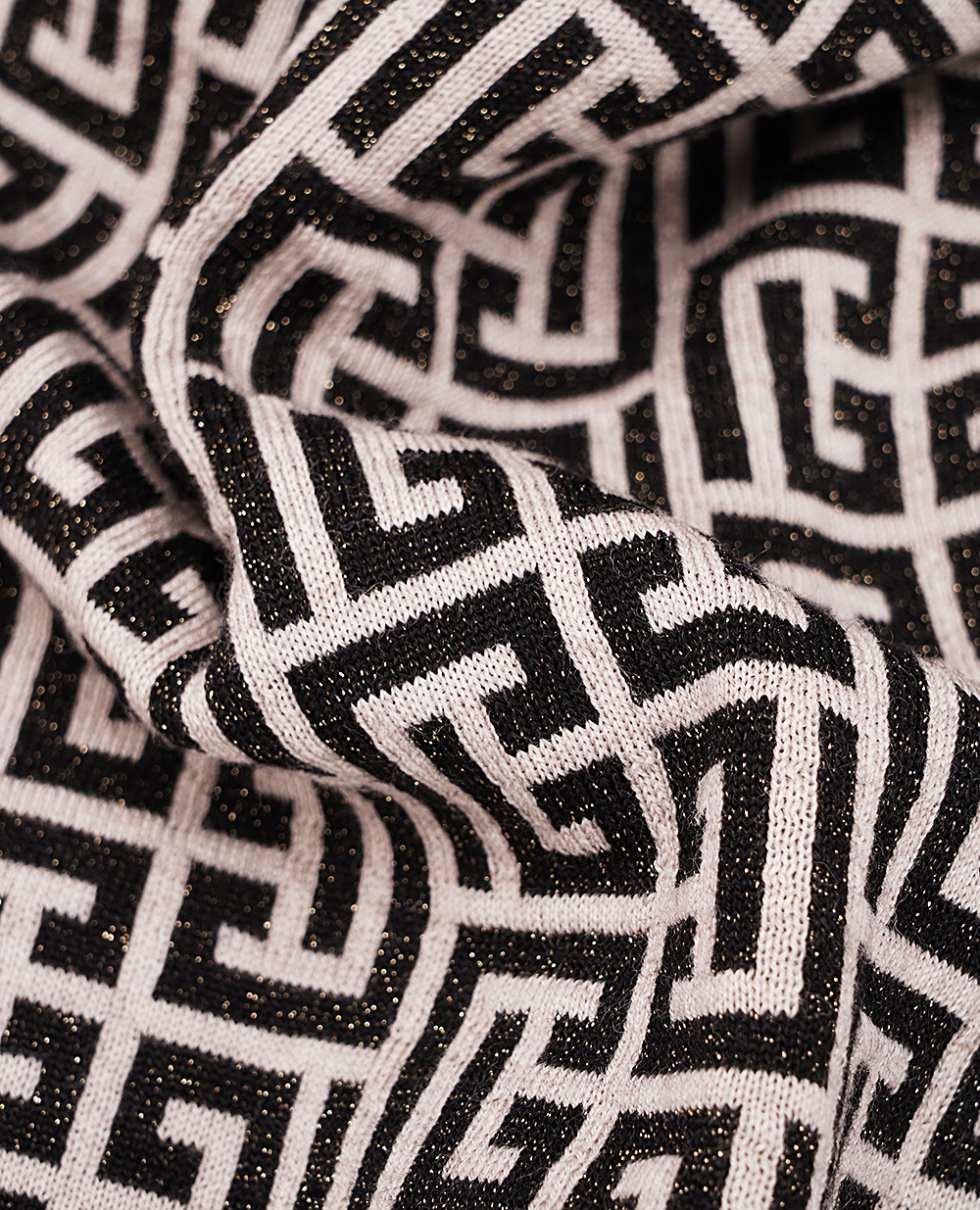 Вовняний шарф Balmain BF1XG000KD33, чорний колір • Купити в інтернет-магазині Kameron