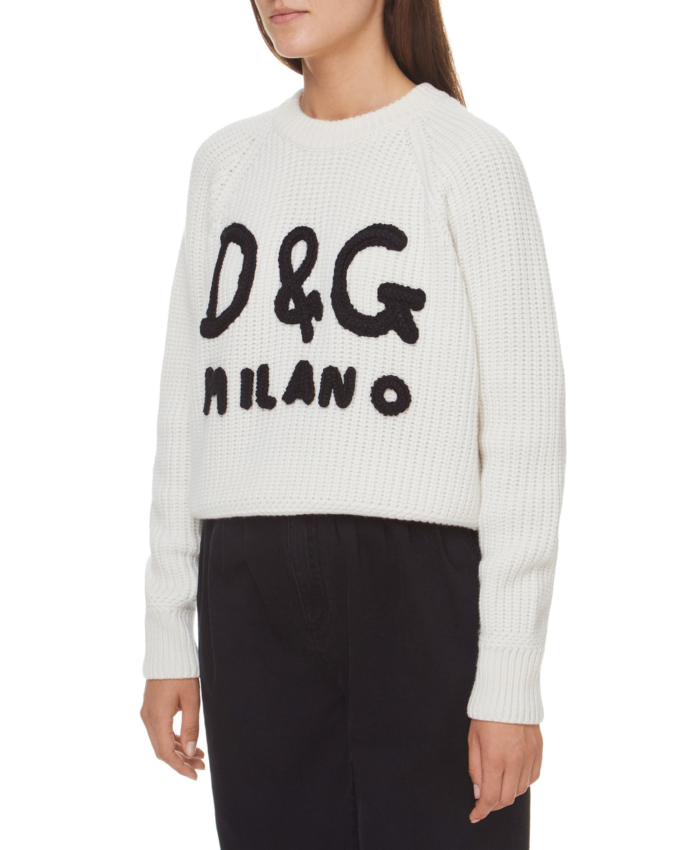 Кашемировый свитер Dolce&Gabbana FX242Z-JAWB7, белый цвет • Купить в интернет-магазине Kameron