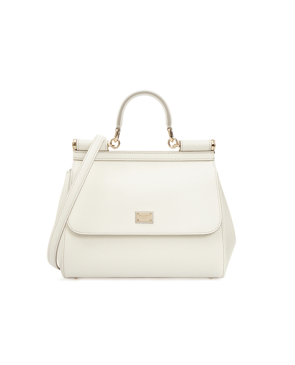 Шкіряна сумка Sicily Large Dolce&Gabbana BB6002-A1001, білий колір • Купити в інтернет-магазині Kameron