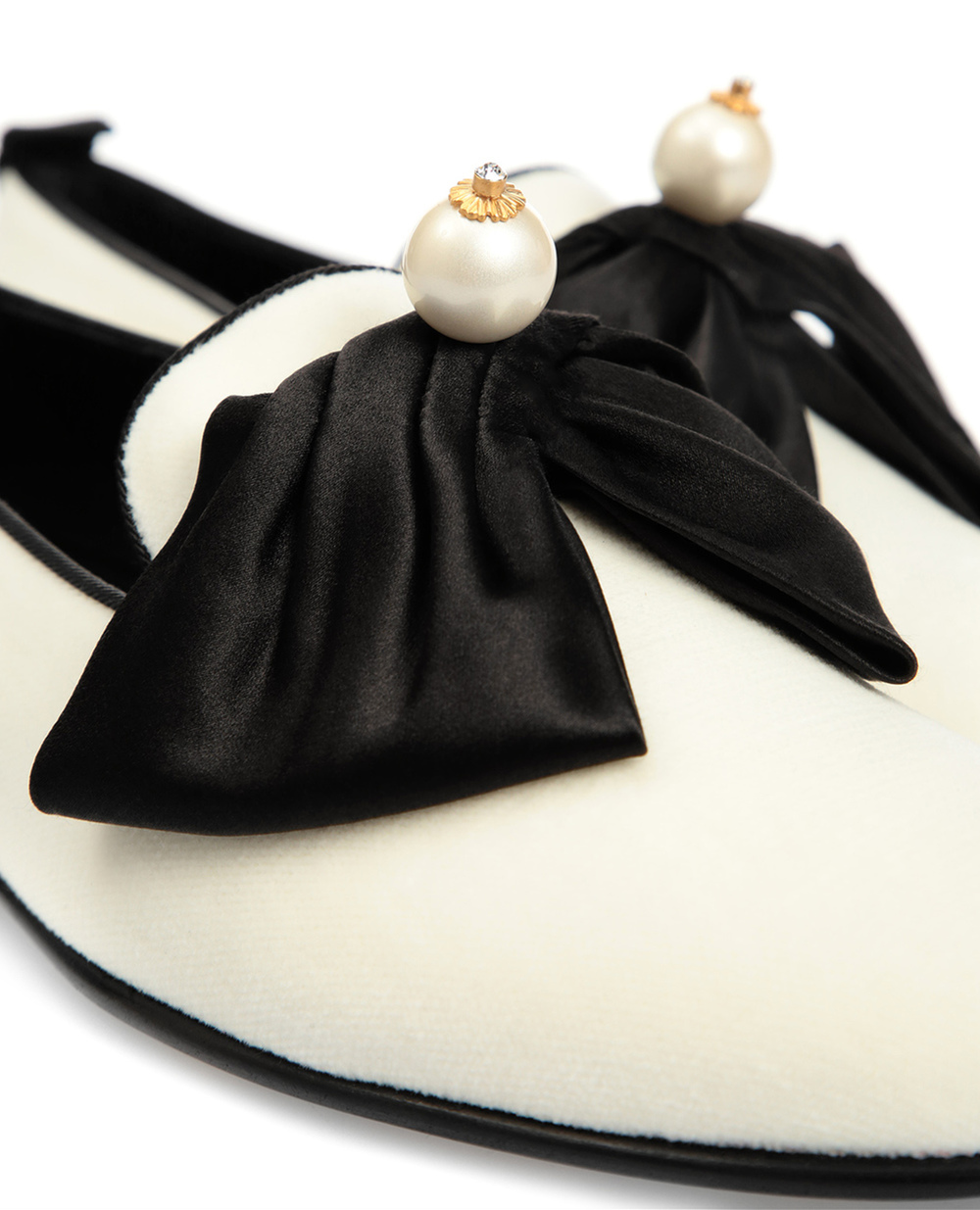 Бархатные слиперы Young Queen Dolce&Gabbana CP0139-AJ341, белый цвет • Купить в интернет-магазине Kameron
