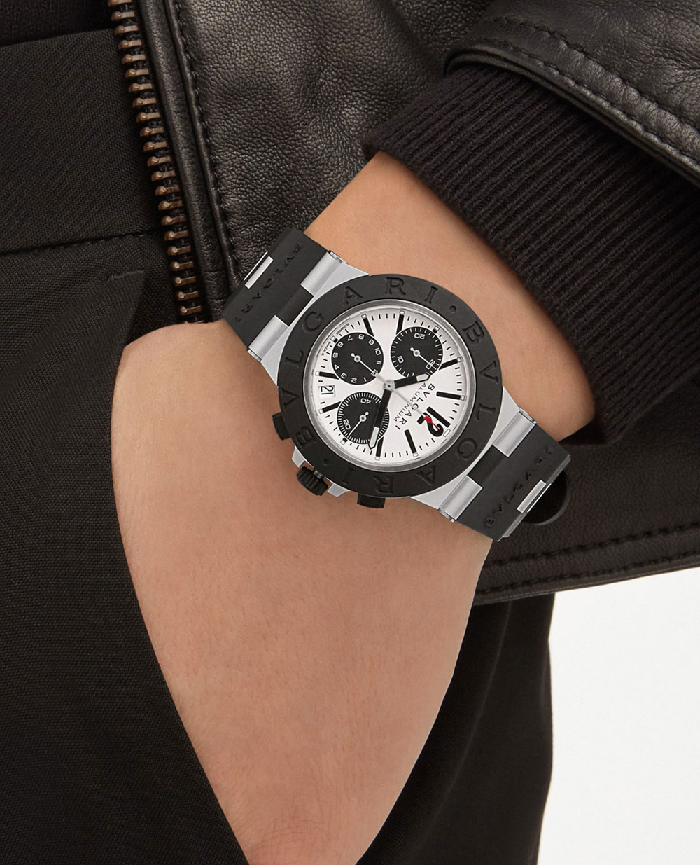 Часы Aluminium Bulgari 103383, черный цвет • Купить в интернет-магазине Kameron