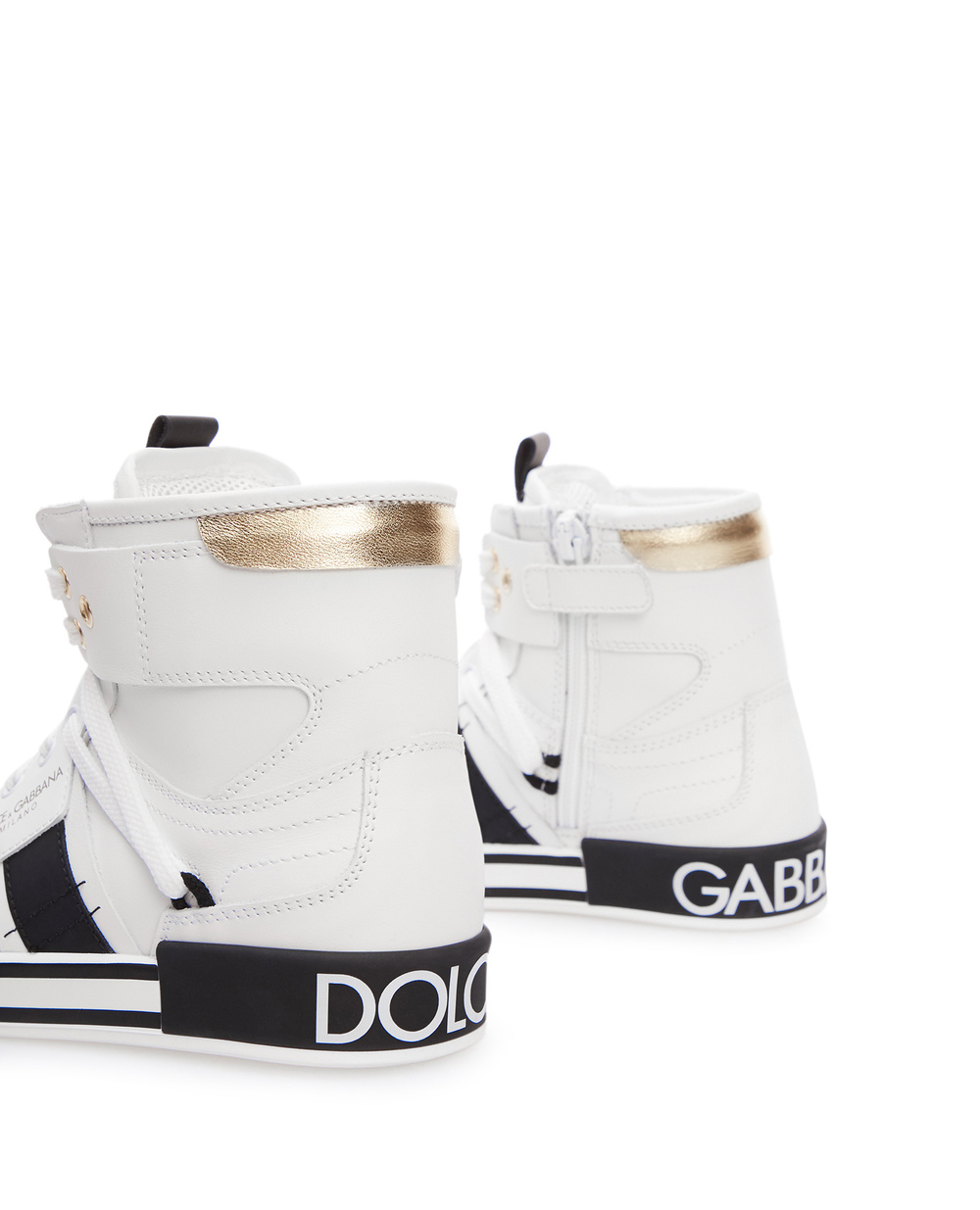 Дитячі шкіряні хайтопи Dolce&Gabbana Kids DA0967-AO285-M, білий колір • Купити в інтернет-магазині Kameron