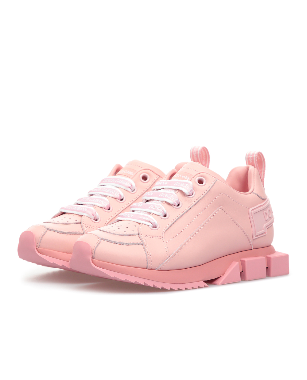 Кожаные кроссовки Dolce&Gabbana Kids DA0711-A3444-S, розовый цвет • Купить в интернет-магазине Kameron
