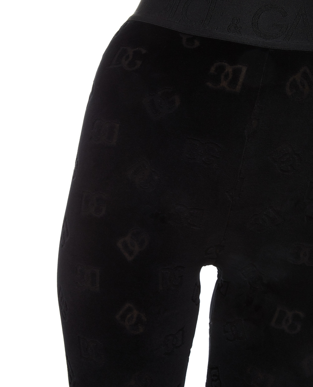 Велюрові легінси Dolce&Gabbana FTCQKT-FJ7DL, чорний колір • Купити в інтернет-магазині Kameron